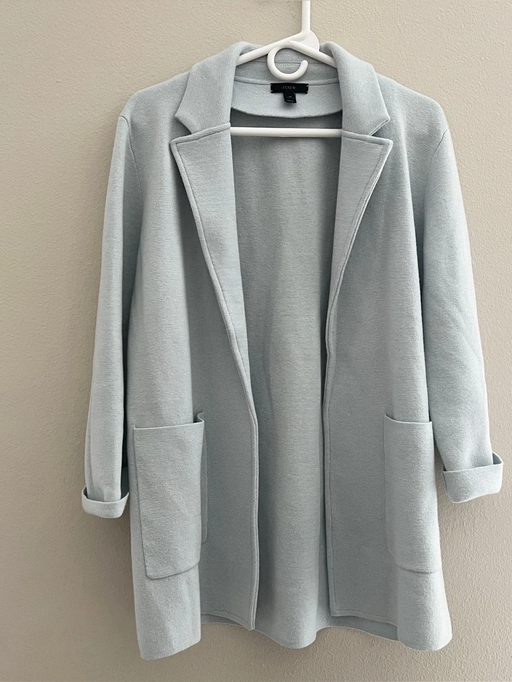 J. Crew Sophie open front sweater blazer Classic Sky Blue Size M